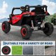 thumbnail image 4 of Coche eléctrico infantil 12V UTV con control remoto - 2WD/4WD - Suspensión 4 resortes - Neumáticos EVA - Puertas dobles - Cinturón de seguridad - inalámbrico, música y luces LED - Para niños 3-8 años, 4 of 7