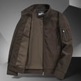 thumbnail image 2 of Timoontee Men's Corduroy Jacket Coat Fall Winter Warm Coats Casual Comfy Stand Collar Coats Solid Textured Zip Up Outerwear Coats with Mulit Pocket Coffee XXL, 2 of 6