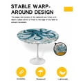 thumbnail image 2 of nqOlkjepod Octopus Blue Round Tablecloth, Fitted Table Cover with Elastic for 36"-44" Round Tables, Coastal Starfish Nautical Anchor Flower Table Cloth Outdoor Dinning Party Waterproof Tablecloths, 2 of 6