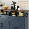 thumbnail image 5 of Vabches 51'' Large Sideboard Buffet Cabinet, Farmhouse Kitchen Buffet Cabinet with Charging Station, Storage Drawers and Adjustable Shelf, Wood Coffee Bar Cabinet for Living Room, 5 of 10