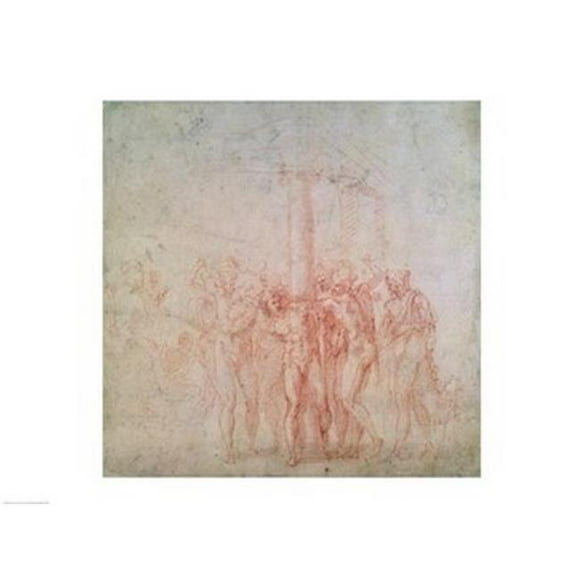 Inv. 1895 6-15-500. R. W.15 la Flagellation de l'Affiche de Christ par Michelangelo Buonarroti - 36 x 24 Po. - Grand