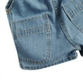 thumbnail image 6 of Toddler Girls Kid Jeans Bib Romper Overall Solid Color Suspender Pants Shorts Clothes, 6 of 7