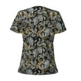 thumbnail image 4 of Naloa Rose Flowers Print T-Shirts Short Sleeve V Neck Tees for Women Fashion Tops Trendy Lightweight Soft Casual Summer Outfits Clothes, 4 of 5
