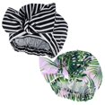 thumbnail image 2 of 2 gorros de ducha impermeables Gorro de ducha ecológico reutilizable (raya negra+plátano), 2 of 5