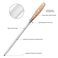 thumbnail image 6 of Cohesion Knife Sharpener Rod for Kitchen Knife, 10 In Carbon Steel Professional Knife Sharpening Rod with White Oak Wood Handle, 6 of 7