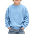 thumbnail image 2 of Miqool Boys Girls Waffle Knit Crewneck Sweatshirt Long Sleeve Pullover Tops Kids Fall Winter Warm Clothes 3-14 Years, 2 of 8