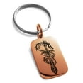 thumbnail image 1 of Stainless Steel Exalted Dragon Blade Engraved Small Rectangle Dog Tag Charm Keychain Keyring, 1 of 1