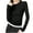 Black, variant on Wyobmus Women's Long Sleeve Shirts Crew Neck Lightweight Slim Fitted Basic Tees Stretch Mock 2 Piece Pullover Fashion Going Out T-Shirt Black