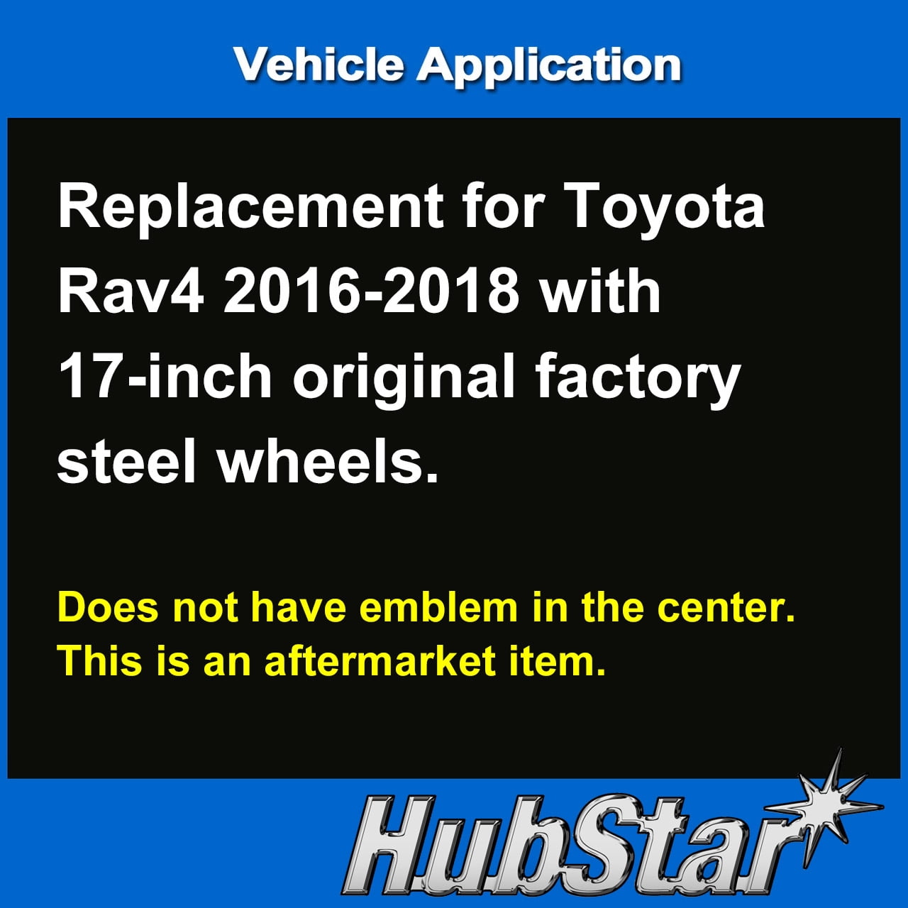 HubStar Hubcap for Toyota Rav4 2016-2018 Premium Replacement 17-inch Wheel Cover Silver Gray (1 Piece)