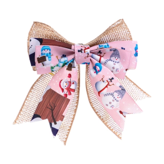 WLOELOEW Christmas Double Layered Bow Decoration For Tree And Gift Box Packaging Small Festive Accessory Multicolor Cloth D D