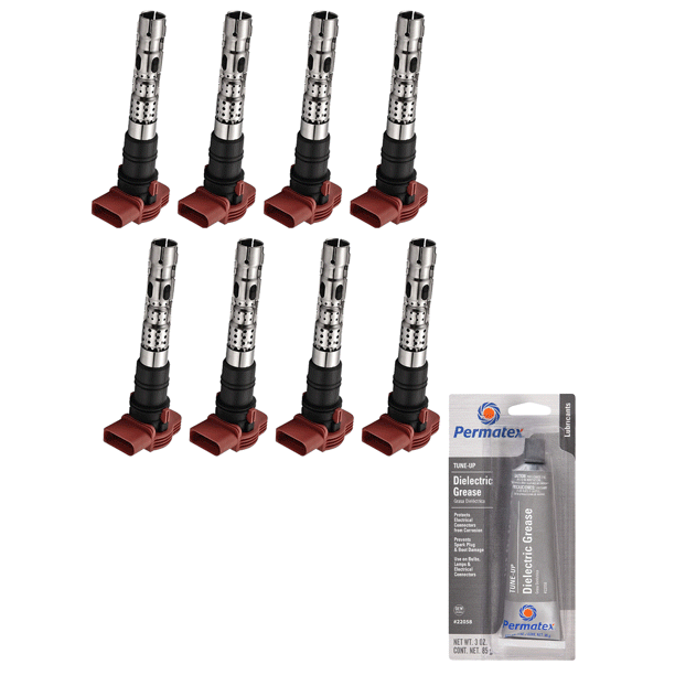 Set of 8 Ignition Coils and Permatex 22058 Dielectric TuneUp Grease
