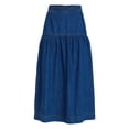 thumbnail image 2 of Time and Tru Women's Tiered Denim Midi Skirt, Sizes 0-20, 2 of 5