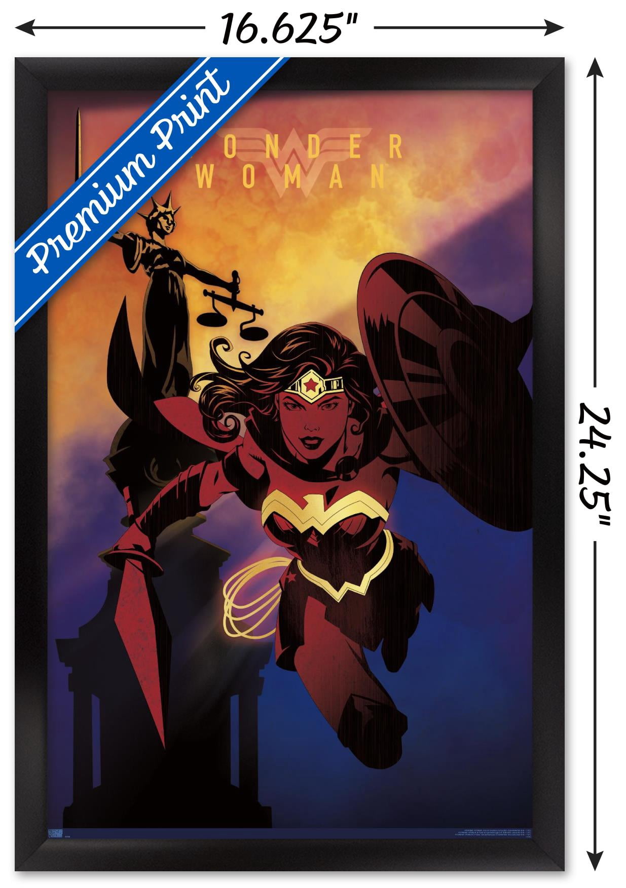 DC Comics: Dark Artistic - Wonder Woman Wall Poster, 14.725" x 22.375" Framed