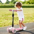 thumbnail image 5 of Sejoy Kids Kick Scooters 3- Wheel Light Up, Toddler Foldable Toy Scooter with Adjustable Removable Seat, Age 3+, Pink, 5 of 7
