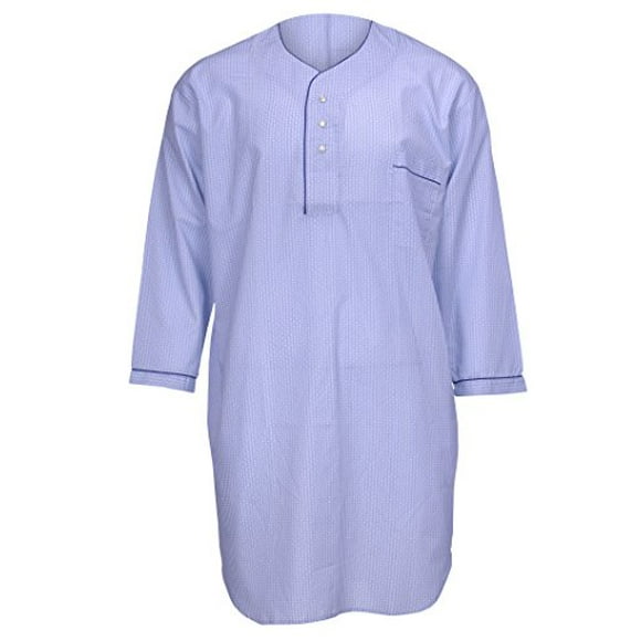 Men's Poly/Cotton Adaptive Backsnap Nightshirt Sleepshirt Assorted Prints (XL)