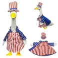 thumbnail image 4 of Porch Goose Statue with 4th of July Outfit – 20″ Goose Lawn Ornament Garden Outdoor Decor with American Flag Independence Day Goose Outfit Set, Funny Holiday Yard Decoration, 4 of 6