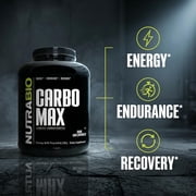 NutraBio CarboMax Maltodextrin Powder - Carbohydrate Powder for Sustained Energy - Calorie Rich for Muscle and Weight Gain - Unflavored - 5 Pounds, 75 Servings