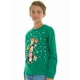 thumbnail image 4 of Sezzit Boys’ Christmas Sweatshirt – Clasic Cozy Xmas Fleece Pullover with Festive Holiday Graphics – Green Penguin -Size 8, 4 of 7