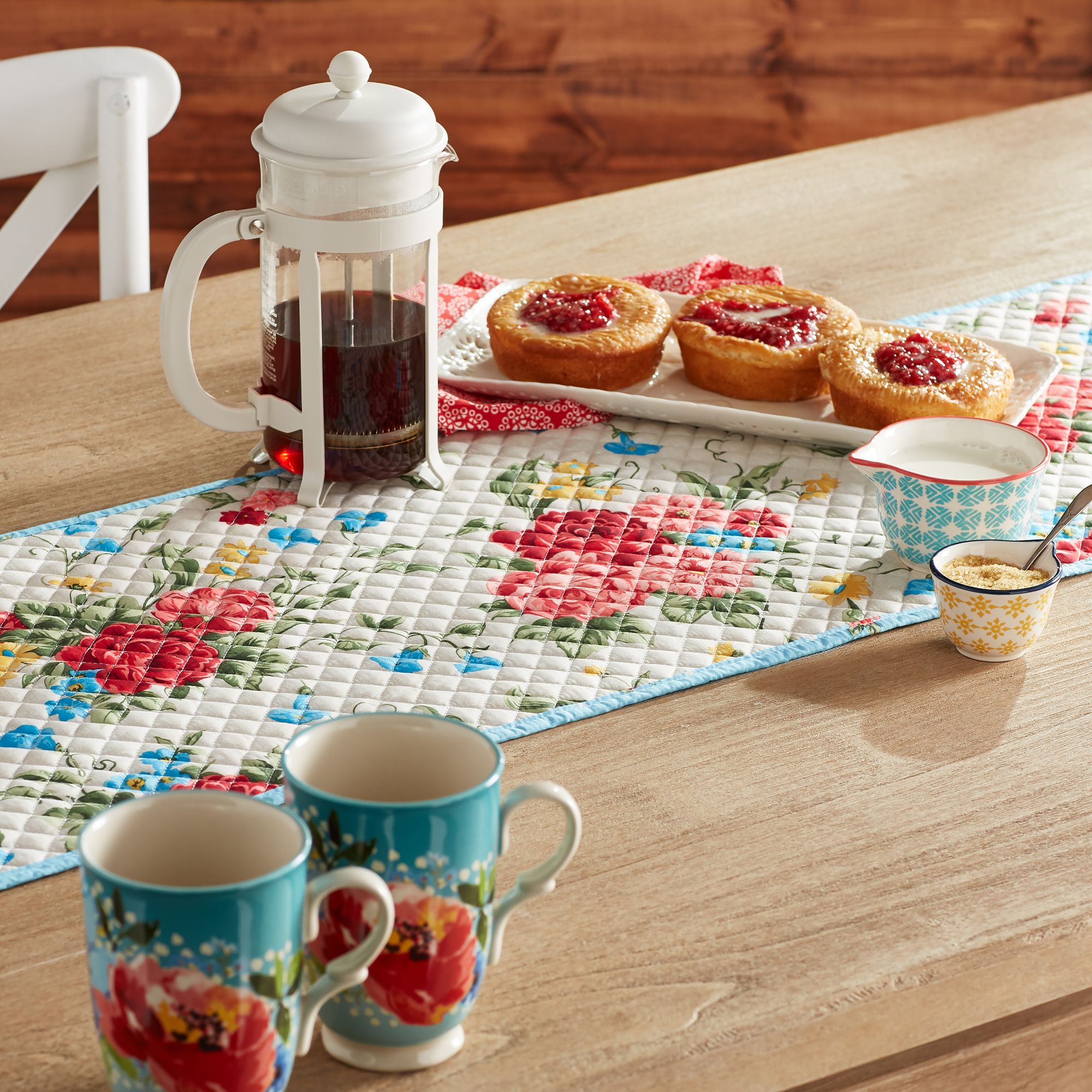 The Pioneer Woman Sweet Rose Quilted Runner, Multicolor, 14"W x 72"L
