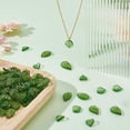 thumbnail image 4 of 1set 100pcs 2 styles Glass Leaf Green 12~18x10~11x3mm Hole: 1.2mm 50pcs/style, 4 of 6