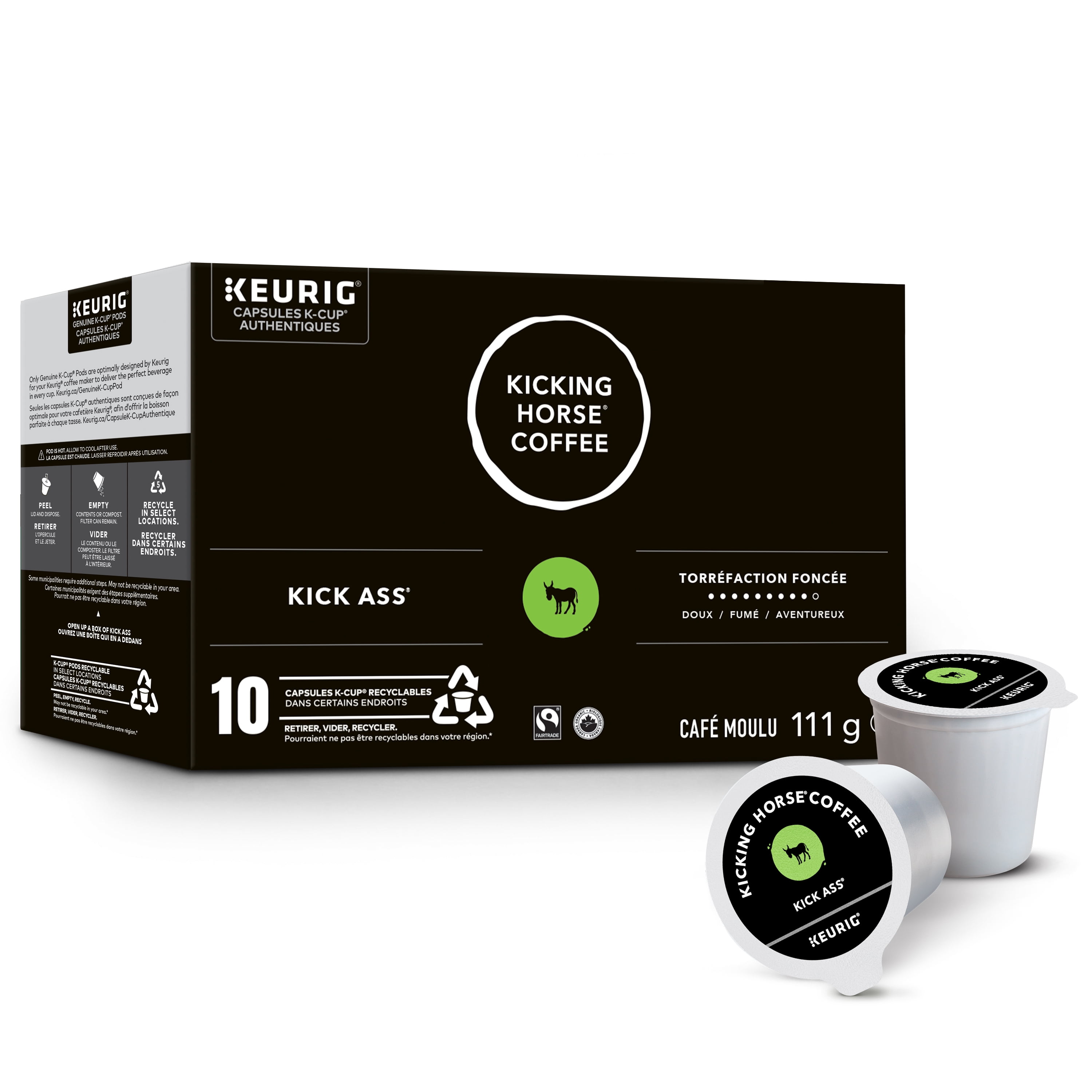 Kicking Horse Kick Ass, Dark Roast, K-Cup Coffee Pods, 10 pods