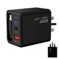 thumbnail image 1 of Universal 65W Extendable GaN Charger with Digital Display, US EU UK Plug, Fast Charging for iPhone Phones & Tablets, Compact Travel Adapter in White, Yellow, Silver, Black, 1 of 8