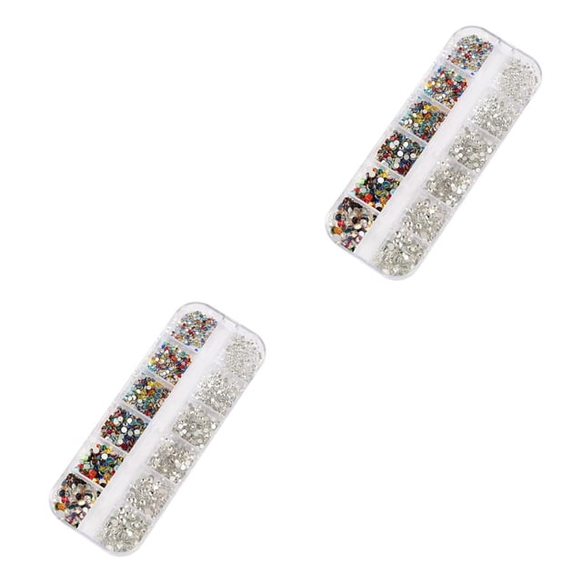 Seitruly 1 bolsa de cristal fácil de pegar, brillo, combinación perfecta, diamantes de imitación brillantes para uñas, manualidades DIY para Color Blanco y Mixto 2Conjunto