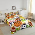 thumbnail image 3 of Erosebridal Basketball Football Bedding Queen Comforter Set, Watercolor Duvet Insert, Ball Sport Comforters & Duvets, Breathable Bedroom Decorative, 3pcs, 3 of 8