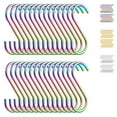 thumbnail image 1 of ReaNea 30 Pcs Heavy Duty S Hooks for Hanging, Hooks for Kitchen Utensils, Bathroom,Garden (Rainbow), 1 of 7