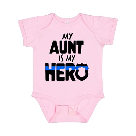 

Inktastic My Aunt is My Hero Police Officer Family Gift Baby Boy or Baby Girl Bodysuit