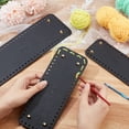 thumbnail image 3 of 1set Leather Purse Bottom for Crochet 3 Sizes bag Bottoms Black Rectangle Knitting Crochet Bags Bottom Shaper Cushion Base with Holes for Crochet bag Shoulder Bags Purse Making, 3 of 7