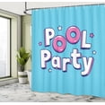 thumbnail image 4 of Ambesonne Pool Party Shower Curtain, Cartoon Lettering, 69"Wx84"L, Deep Sky Blue Pink, 4 of 4