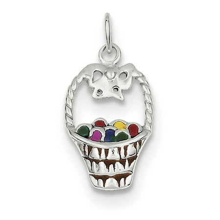 925 Sterling Silver Enameled Easter Basket