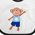 thumbnail image 4 of Inktastic Volleyball Player Boys Cute Monkey Boys Baby Bib, 4 of 4