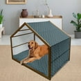 thumbnail image 2 of Geometric Pet House, Blue Toned Background with Warm Colored Bullseye Patterned Circles with Stars, Outdoor & Indoor Portable Dog Kennel with Pillow and Cover, 5 Sizes, Multicolor, by Ambesonne, 2 of 4