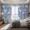 thumbnail image 2 of Easter Bunny Eggs Blackout Curtains for Bedroom/Living Room, Pinch Pleated Black Out Curtains, Spring Leaves Daisy Flowers Blue Plaid Room Darkening Window Drapes with Hooks 2 Panels, 59"x70", 2 of 8