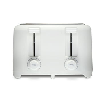 Proctor Silex 4-Slice Toaster with Extra-Wide Slots, Toast Boost, and Removable Crumb Tray, White