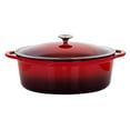 thumbnail image 4 of MegaChef 7 Quarts Oval Enameled Cast Iron Casserole in Red, 4 of 4