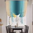 thumbnail image 3 of Turquoise Yellow Ombre Balloon Curtains 63 Inch Length for Living Room/Bedroom, Farmhouse Modern Gradient Art Rod Pocket Privacy Door Curtains Decorative Tie Up Shade for Window 52"x63", 3 of 8