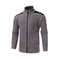 thumbnail image 3 of Suéteres de lana gruesa para hombre, cárdigan de punto de color sólido, nuevos de otoño e invierno, 3 of 5