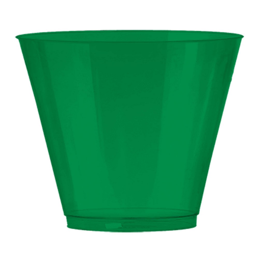 JAM Plastic Glasses Party Pack, 9 oz Tumblers, Green, 72 Hard Plastic