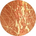 thumbnail image 1 of Ahgly Company Indoor Round Contemporary Orange Abstract Area Rugs, 4' Round, 1 of 6