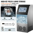 thumbnail image 3 of VEVOR 110V Commercial Ice Maker 110lbs/24h with 29lbs Storage 5x8 Cubes Stainless Steel Auto Clean for Bar Home Supermarkets, Includes Scoop and Connection Hose, 3 of 9