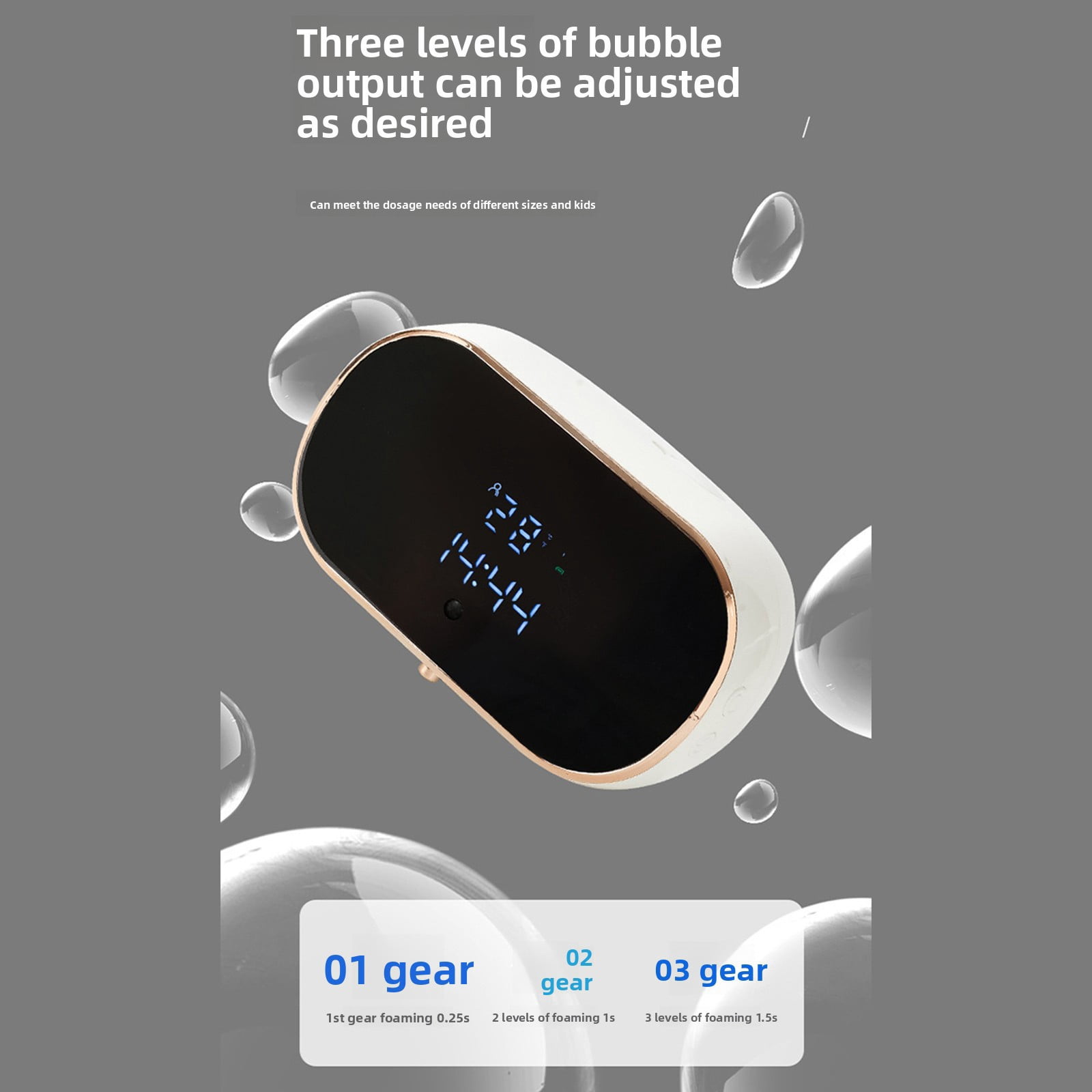 IOTdou 12oz Automatic Hand Sanitizer Dispenser Electric Soap Container Wall Mount Foaming Soap Dispenser with Time and Temperature Display for Home