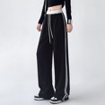 thumbnail image 2 of Gibobby Women's Causal Drawstring High Waist Baggy Straight Wide Leg Sweatpants with Pockets Thermal Lined Women's Winter Pants(Black,M), 2 of 9