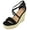 Black Nubuck, variant on Women Espadrille Wedge High Heels Sandals Open Peep Toe Platform Ankle Strap PLATA-1 Black Nubuck 9