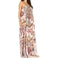 thumbnail image 3 of Sakkas Sofia Women's Spaghetti Strap V-neck Floral Print Summer Casual Maxi Dress - 420 - One Size, 3 of 5