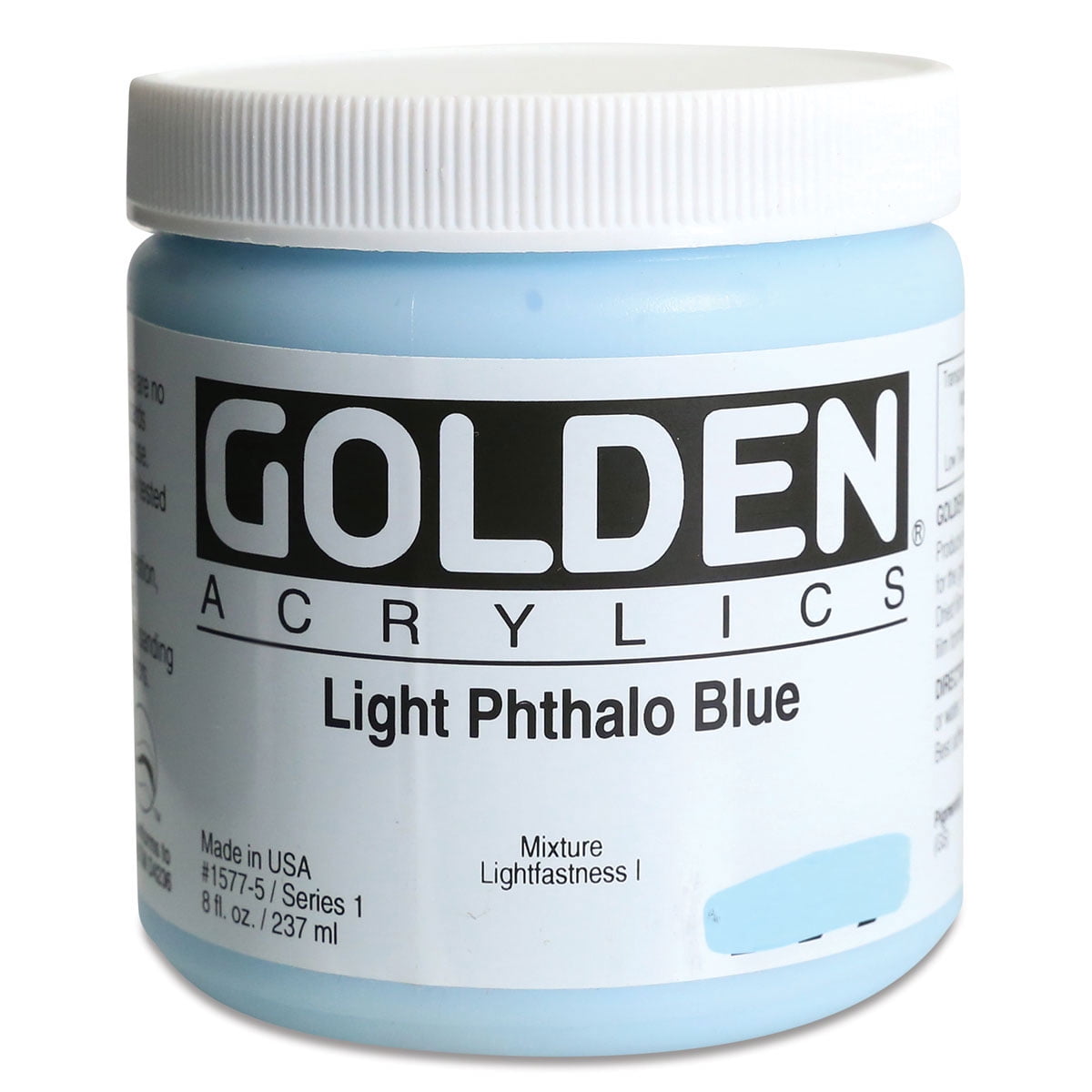 Golden Heavy Body Artist Acrylics - Light Phthalo Blue, 8 oz