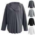 thumbnail image 1 of Tranfacy Chandails à Capuchon pour Femmes, Chandails à Capuchon Oversize pour Femmes, Blouse Décontractée Mode pour Dames à Manches Longues Unies Chandail Chandails en Molleton, 1 of 5