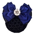 thumbnail image 1 of Qarigey Cubierta para moño de pelo para mujer, redecilla con diamantes de imitación, pasador con lazo, lazo, encaje, tocado de fiesta de flores para Accesorio para el cabello Azul Qarigey AP016768-03, 1 of 6
